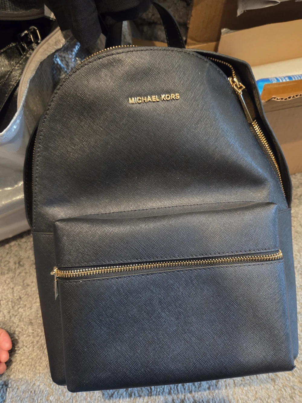 Michael Kors Black Saffiano Leather Backpack